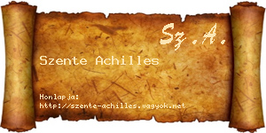 Szente Achilles névjegykártya